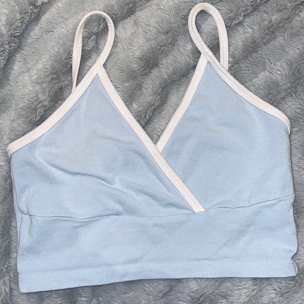 Brandy Melville Amara Tank | Light Blue with White Trim
